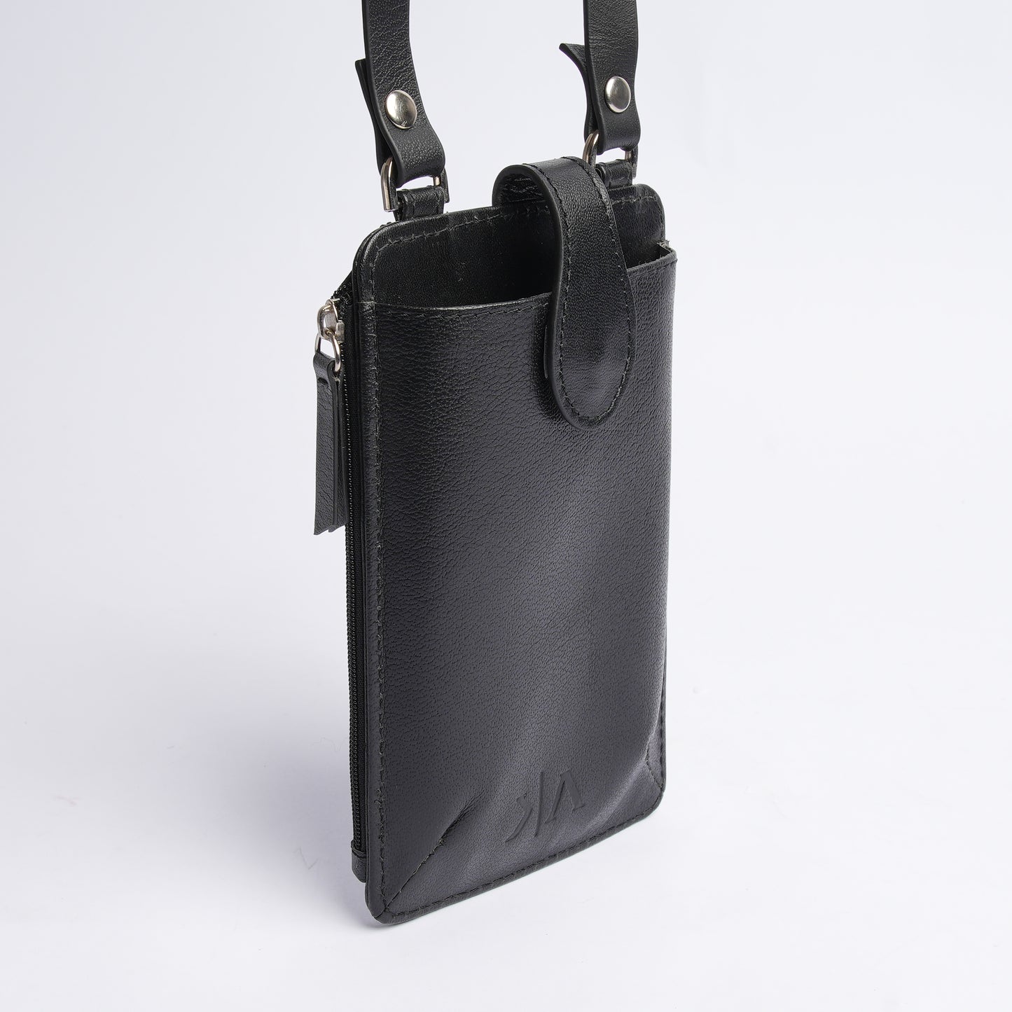 Handmade Leather Mobile Pouch Black