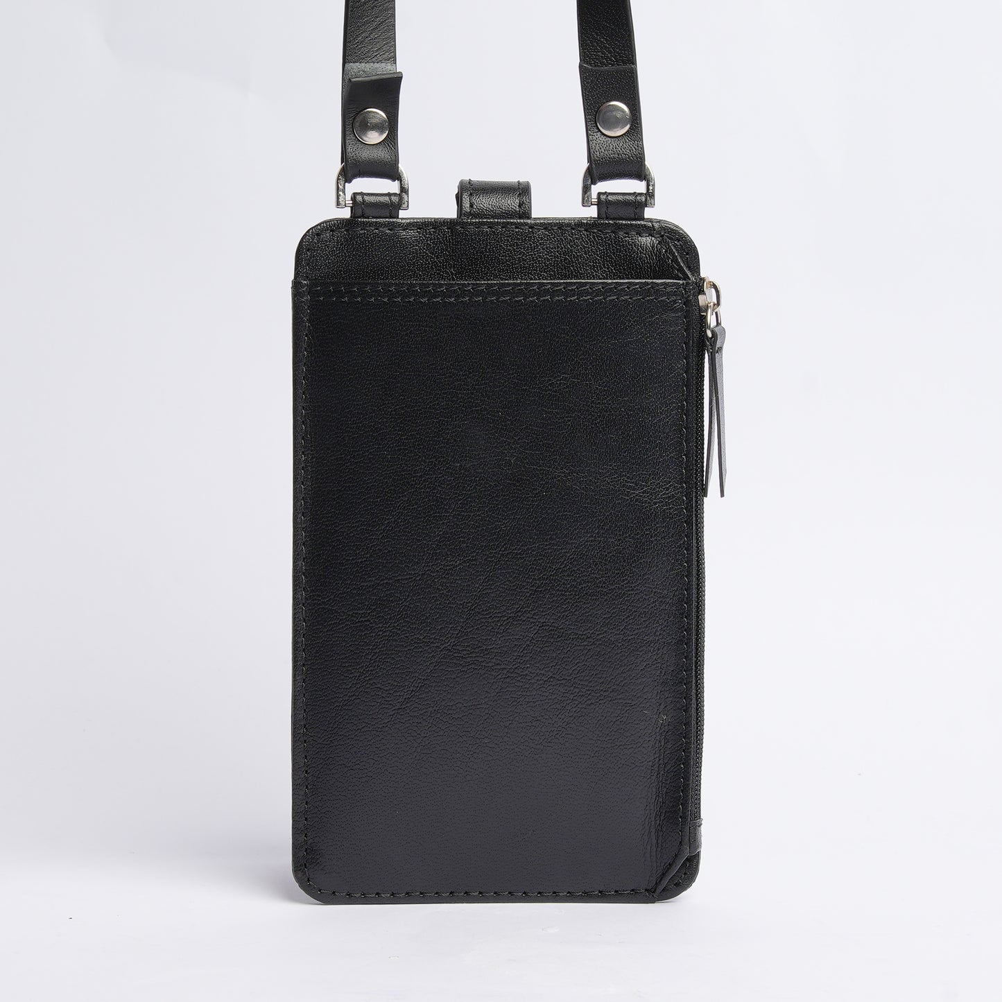 Handmade Leather Mobile Pouch Black
