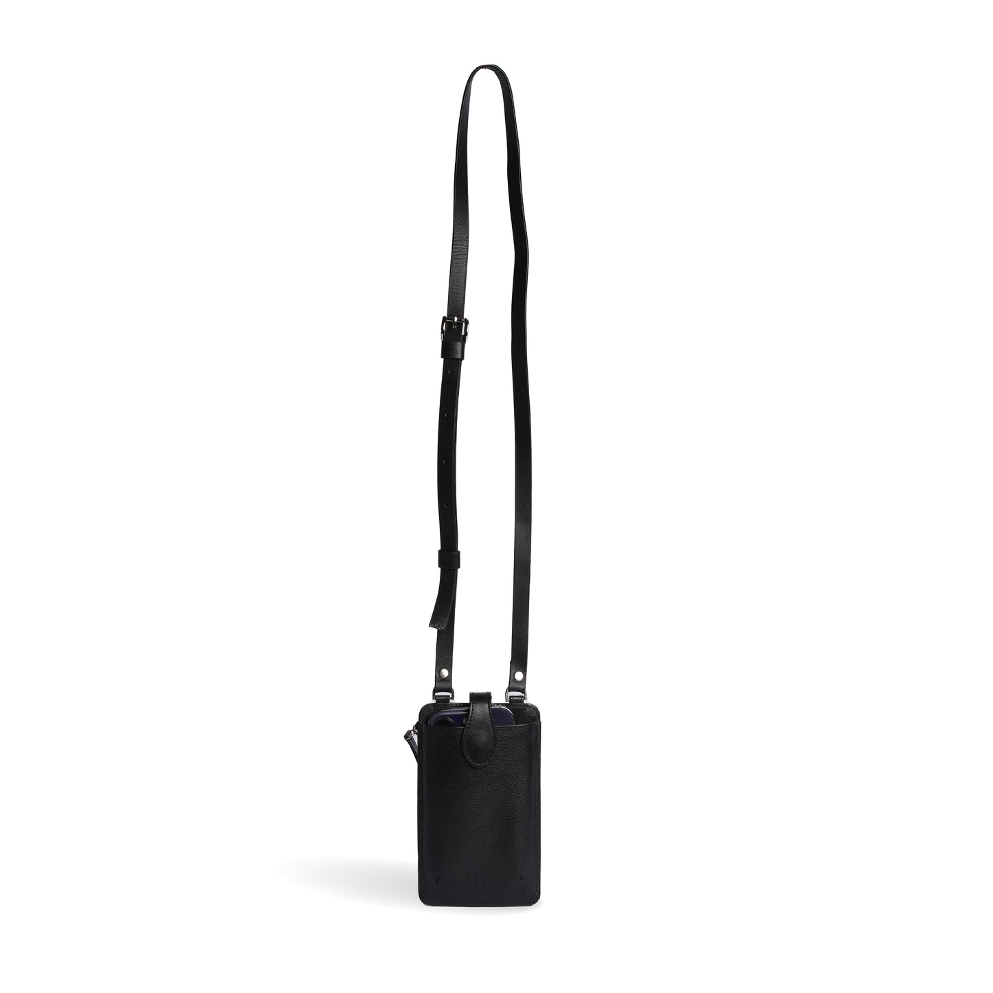 Handmade Leather Mobile Pouch Black