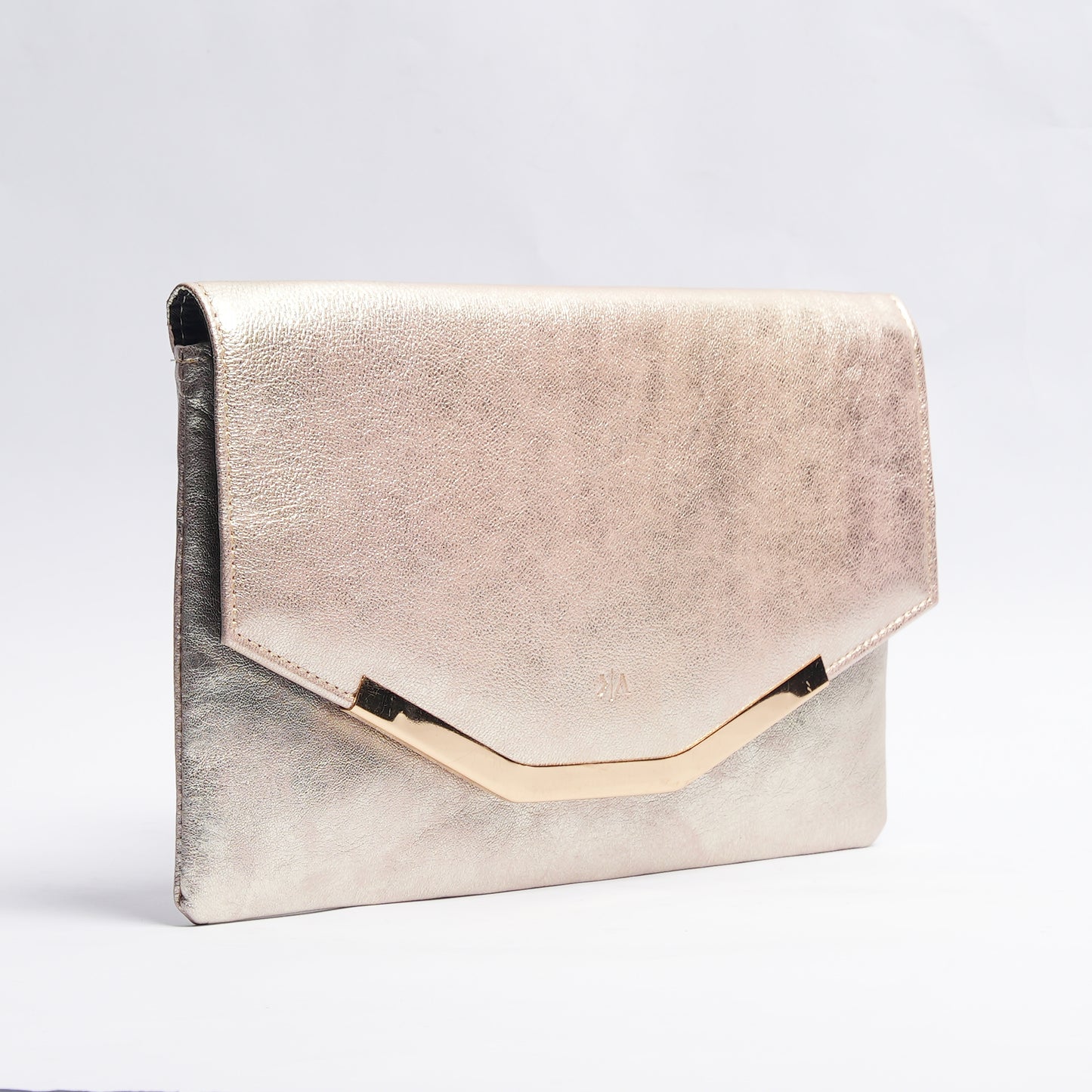 Luxe Leather Clutch Golden