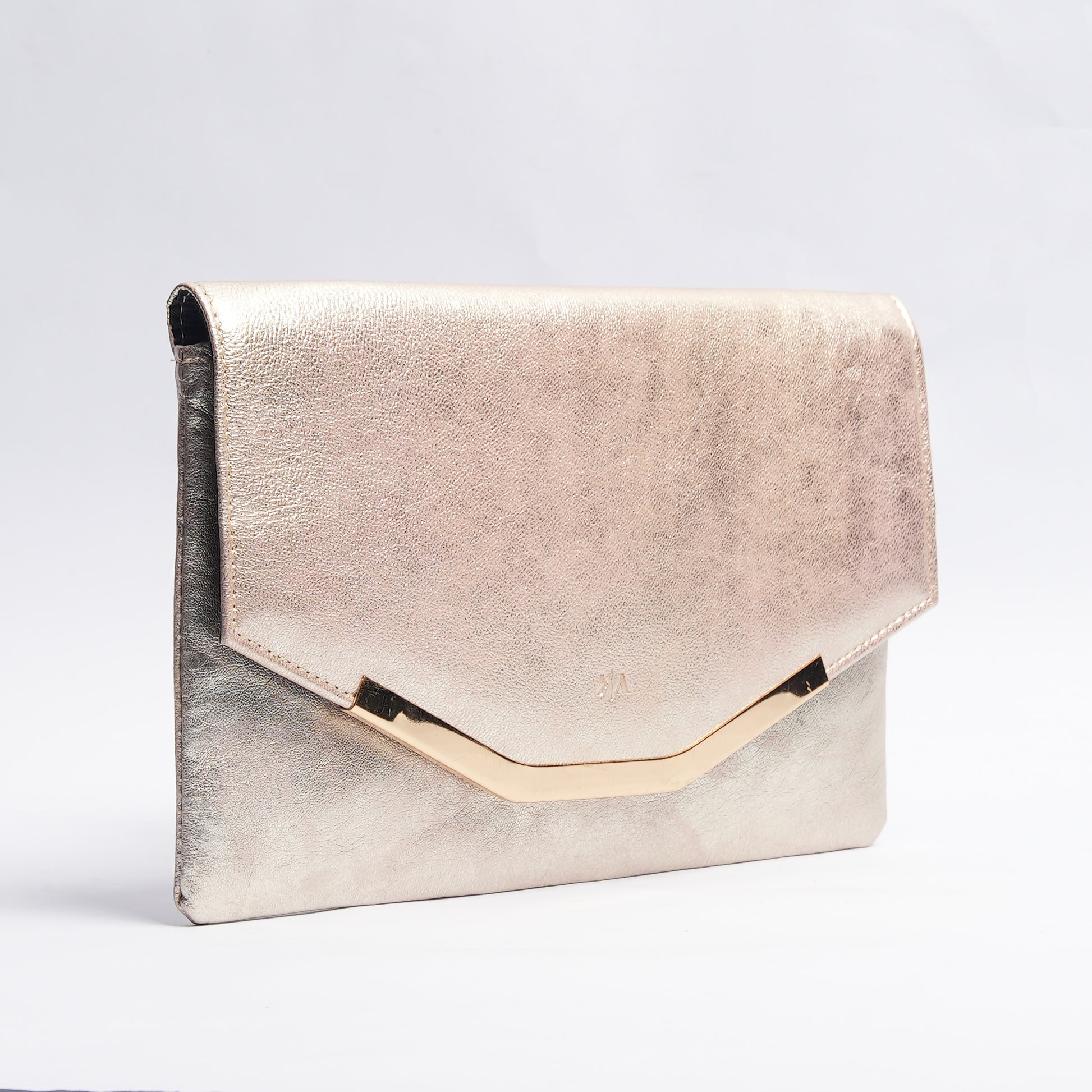 Luxe Leather Clutch Golden