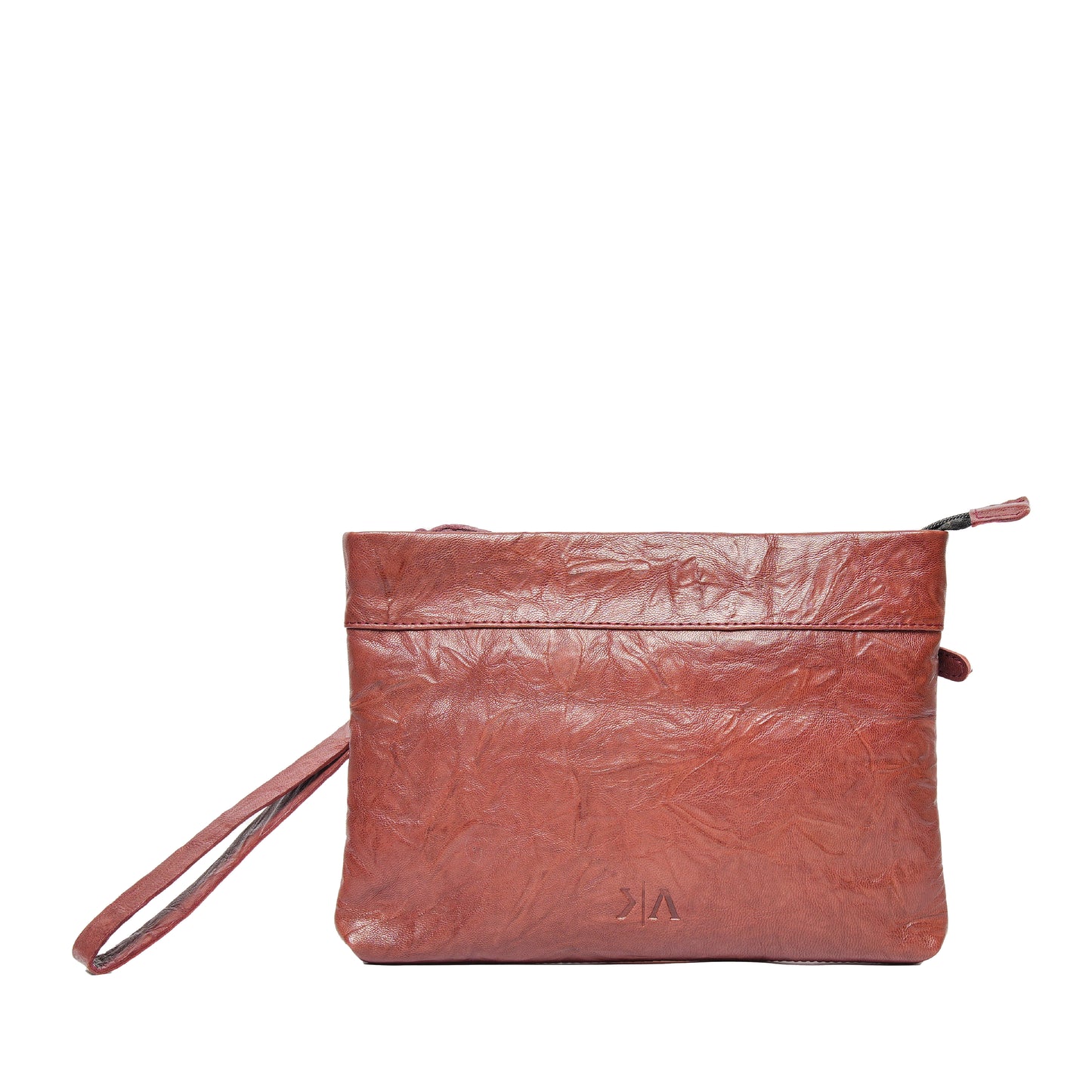 Handmade Leather Pouch Textured Maroon