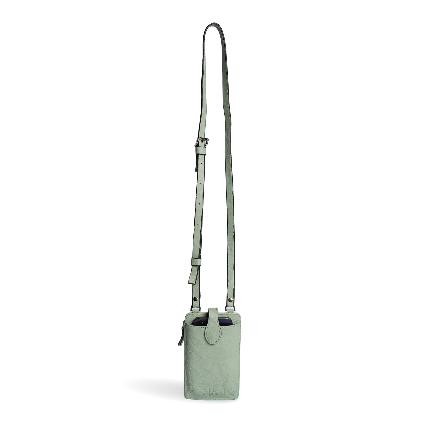 Handmade Leather Mobile Light Green