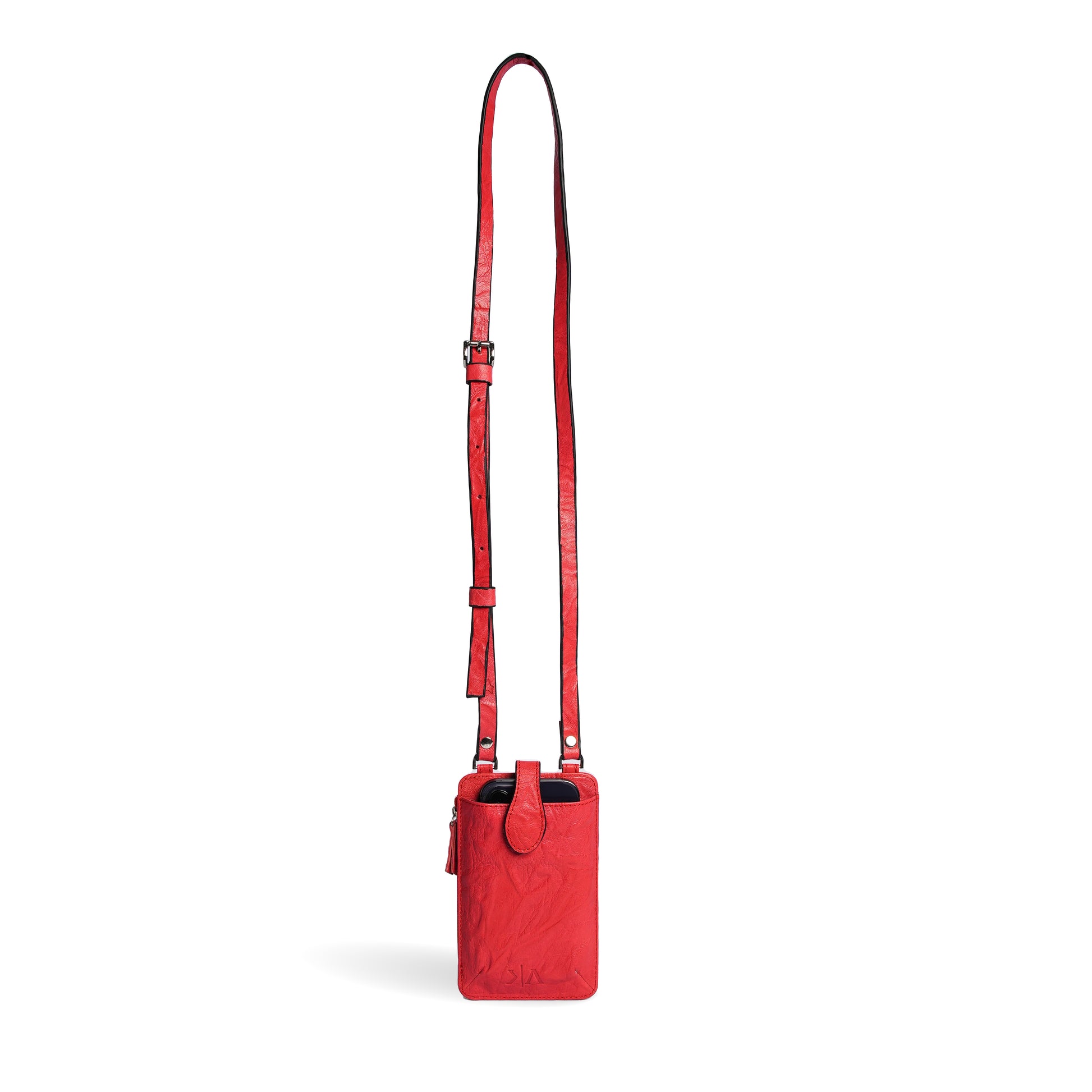 Handmade Leather Mobile Red